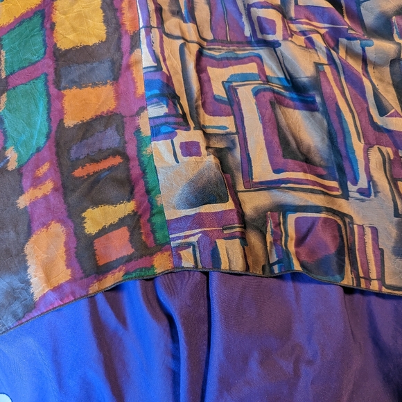 Paper People Part-Silk Purple Midi-Dress - Sz Medium - Picture 3 of 8